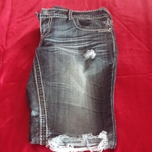 Almost Famous Black Distressed Ankle Jeans